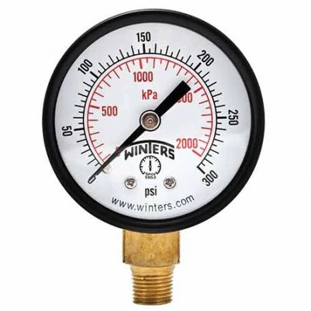 Manómetro Análogo, caja Negra, internos en bronce, seco, Caratula 2 1/2", CV 1/4"NPT, 0 - 150 PSI.