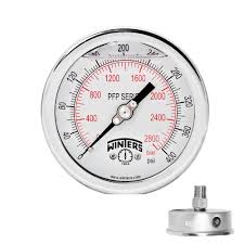 Manómetro Análogo, Total Inoxidable, Glicerina, Caratula 2 1/2", CT 1/4" NPT, 0 - 200 PSI.