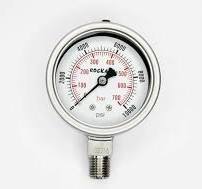 Manómetro Análogo, Total Inoxidable, Glicerina, Recalibrable, Caratula 2 1/2", CV 1/4" NPT, 0 - 200 PSI. 
