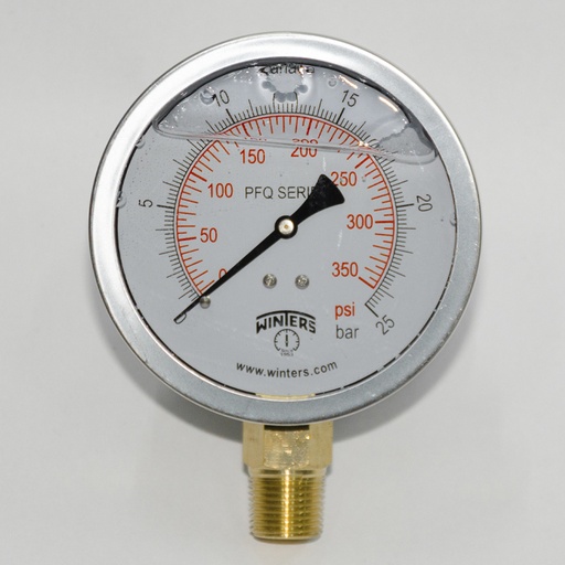 [MA-IB-21/2-CV1/4-0-600] Manómetro Análogo, Caja Inoxidable, Internos en bronce, Glicerina, Caratula 2 1/2", CV 1/4" NPT, 0 - 600 PSI. 