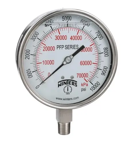 [MA-TI-4-CV1/2-0-5000] Manómetro Análogo, Total Inoxidable, Glicerina, Caratula 4", CV 1/2"NPT, 0-5.000 PSI.